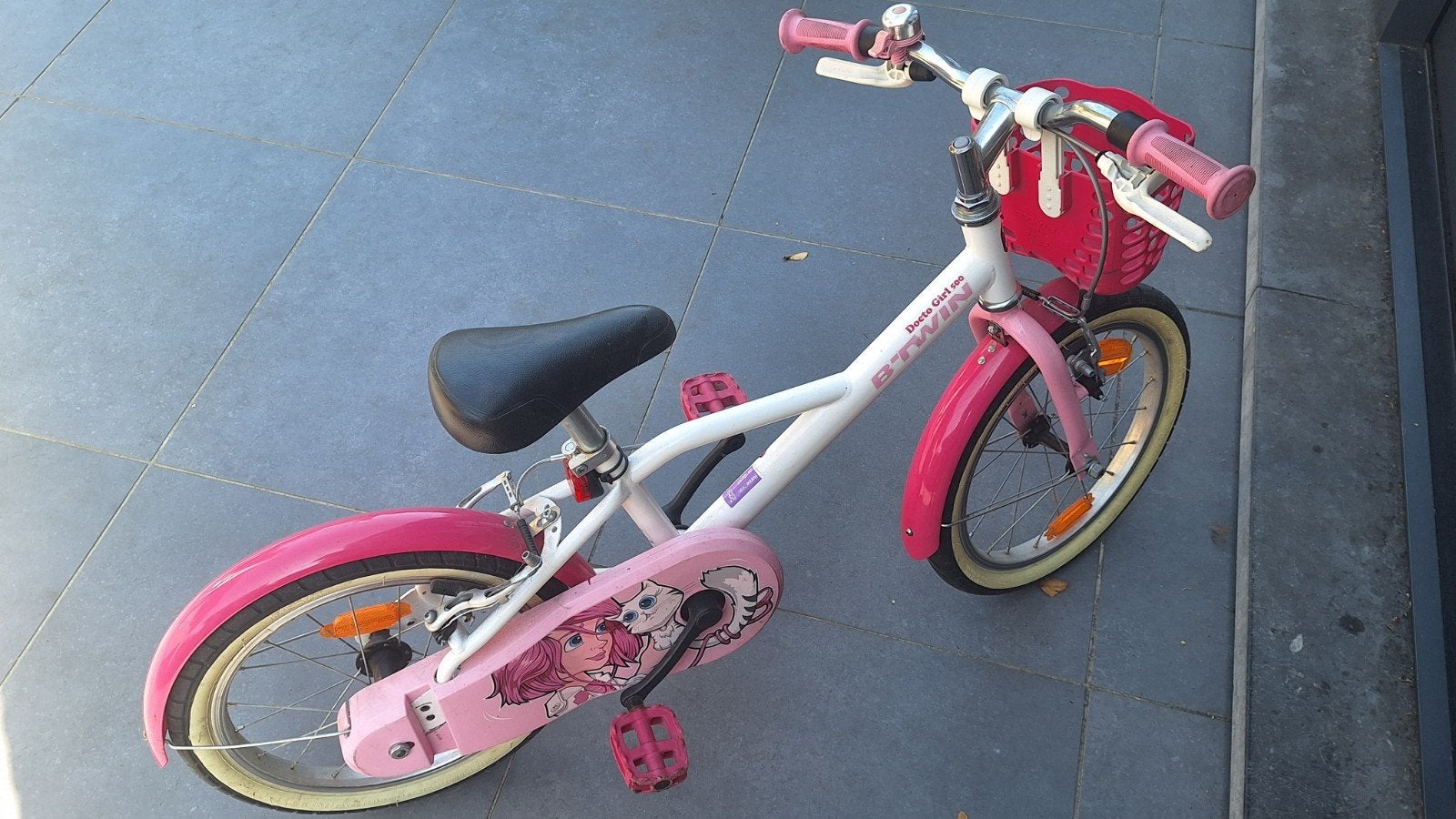 meisjesfiets 16 inch 4 tot 6 jaar, Fietsen en Brommers, Ophalen, Zijwieltjes, Velgrem, Btwin Decathlon