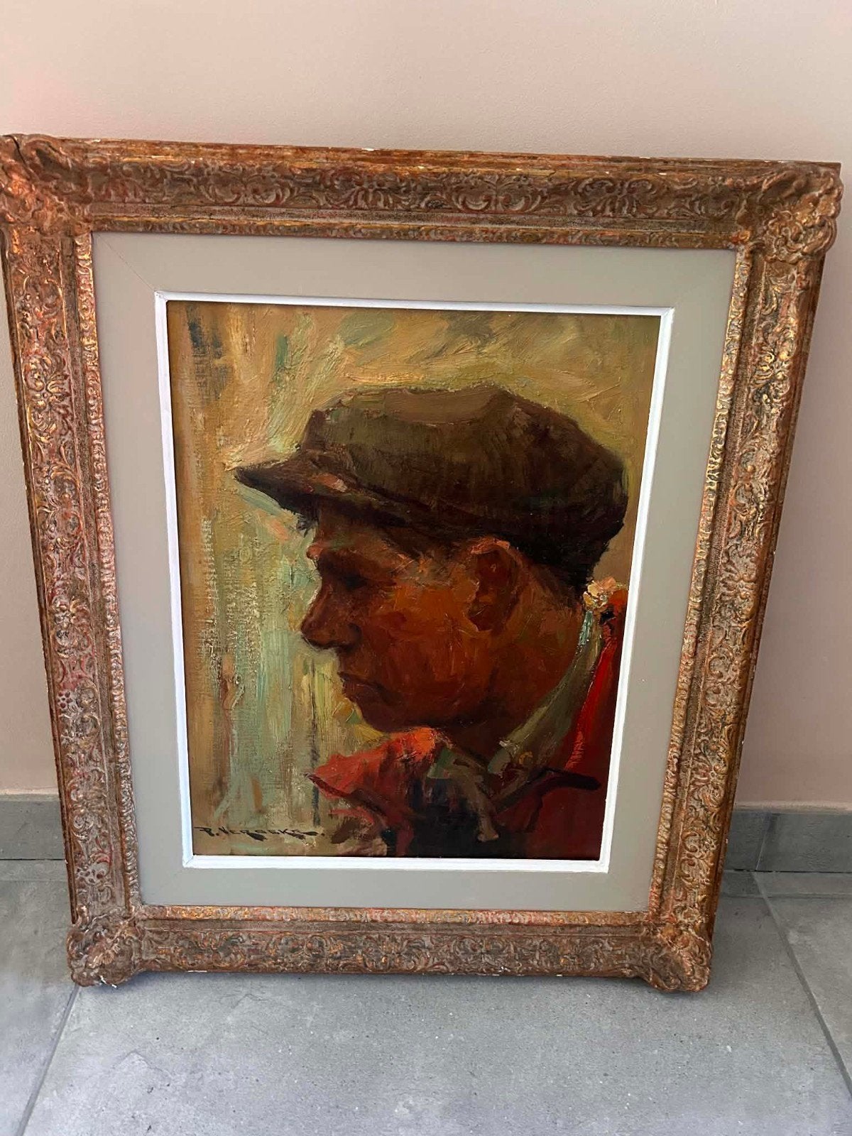 tableau portrait de pêcheur, Portrait ou Personnes, Peinture acrylique, Signé, Enlèvement