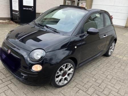 TOPAUTO FIAT 500C manuelle noir/toit bordeaux, Autos, Fiat, Particulier, 500C, Électrique, Cabriolet, Boîte manuelle, Noir, Enlèvement