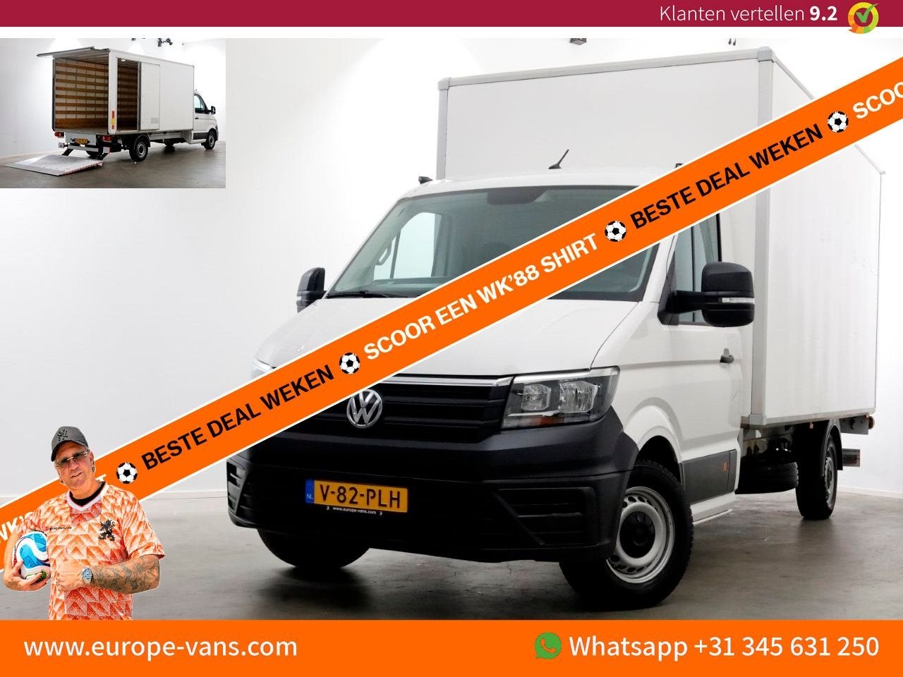 Volkswagen Crafter 35 2.0 TDI 140pk Bakwagen met laadklep en, Auto's, Wit, 295 g/km, Onderhoudsboekje, Te koop