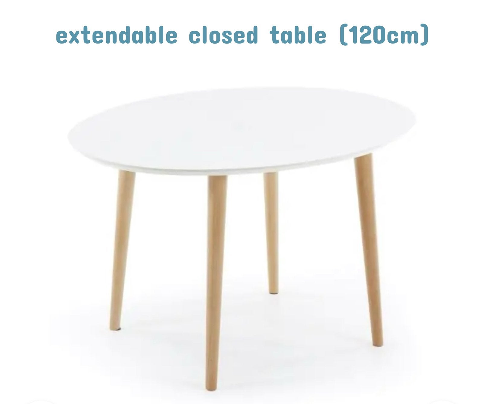Table de salle à manger ovale extensible blanche et hêtre, Enlèvement, Utilisé