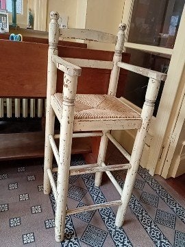 Chaise haute d'enfant bois jaune paille, Autres couleurs, Enlèvement, Utilisé, Bois