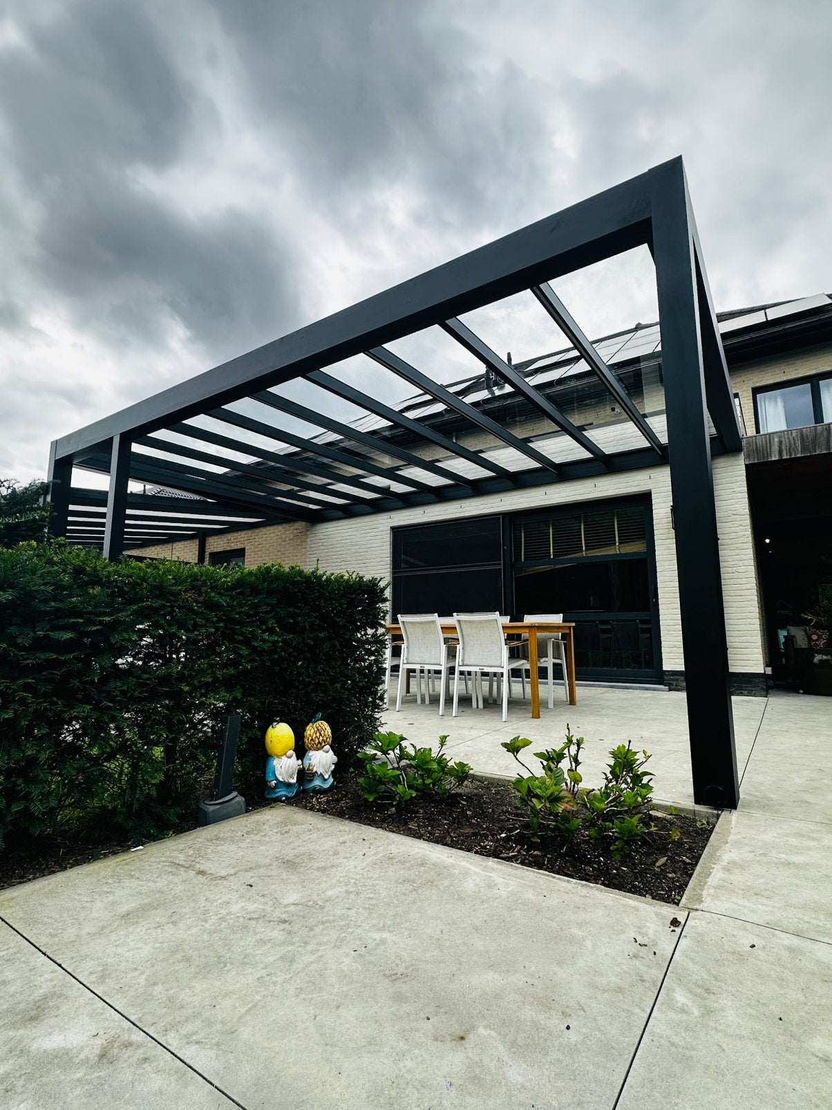Aluminium veranda met glazen schuifwanden, Tuin en Terras, Ophalen, Zo goed als nieuw, Veranda