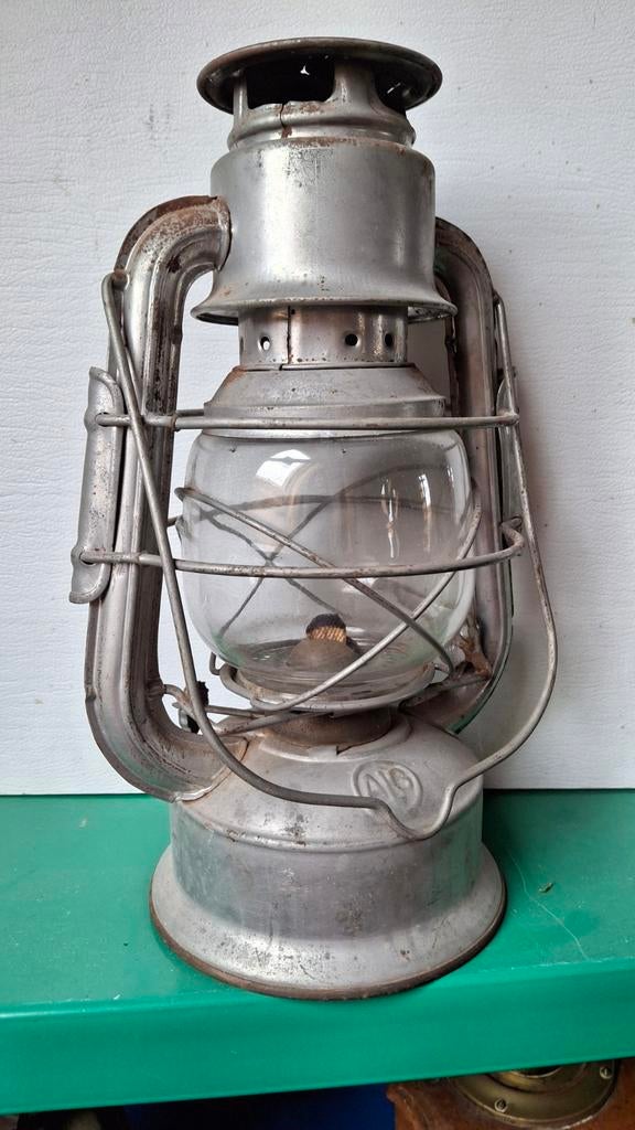 Antieke stormlamp AIB 3 - Verzinkt - Vol Patina - Uniek, Antiek en Kunst, Antiek | Verlichting, Ophalen
