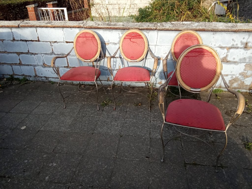 4 chaises en fer forgé à restaurer, Enlèvement
