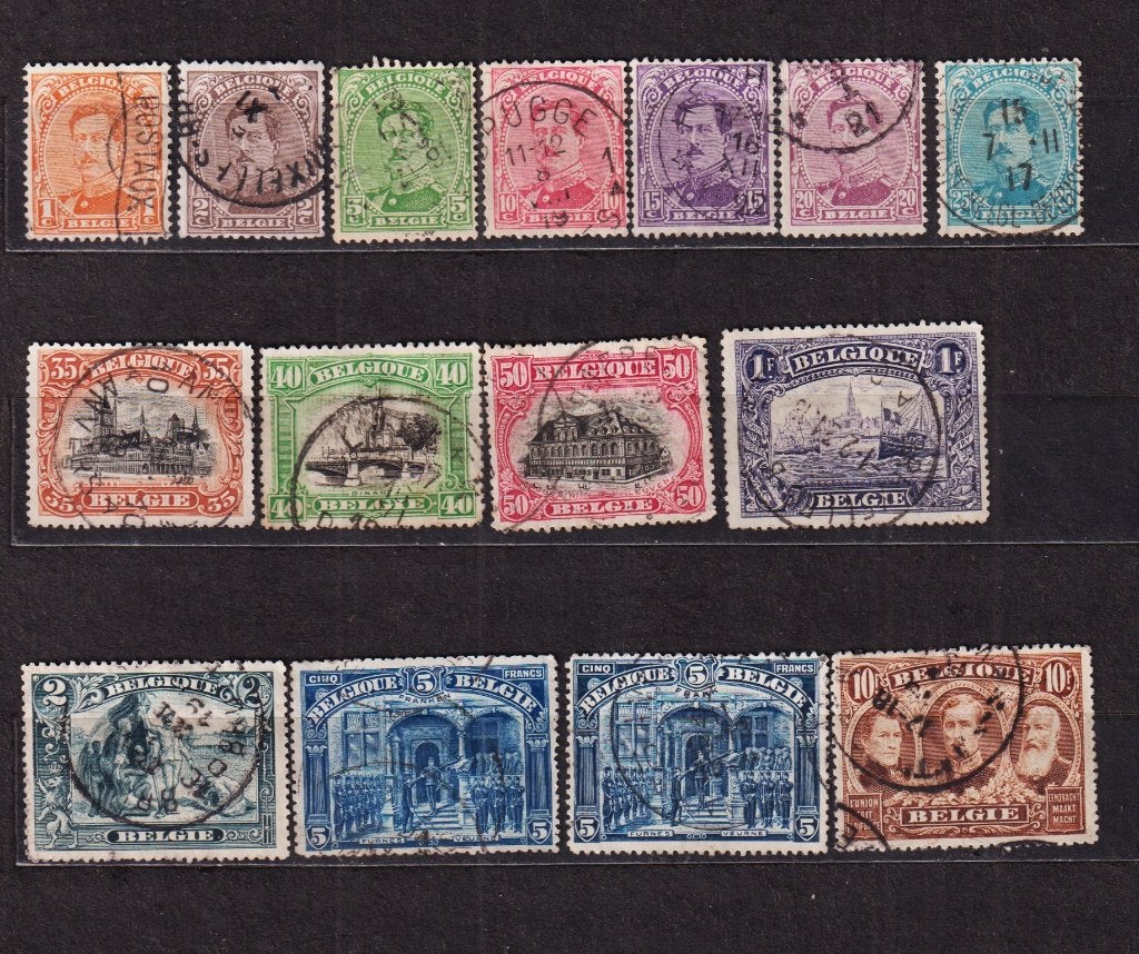 België 1915 OBP 135-149 gestempeld, Verzenden, Gestempeld, Gestempeld