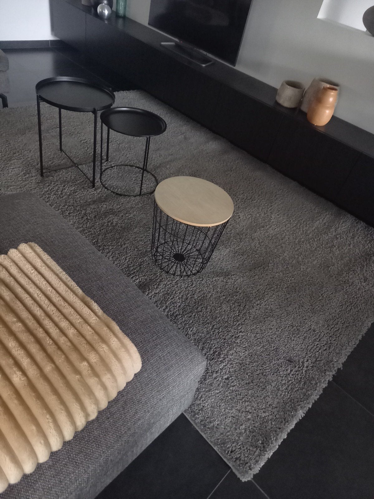 vloerkleed groot en klein samen, Maison & Meubles, Enlèvement ou Envoi, Gris