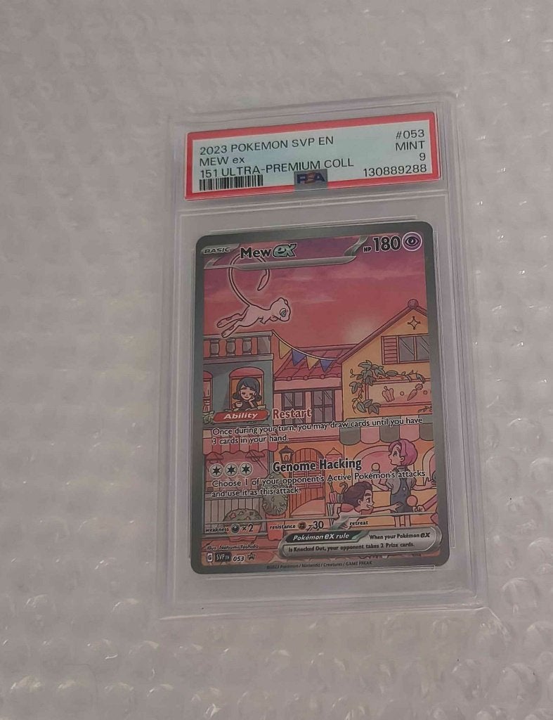 Pokémon Mew 151 Ultra Premium Collection PSA 9, Hobby en Vrije tijd, Ophalen of Verzenden, Zo goed als nieuw, Losse kaart, Foil