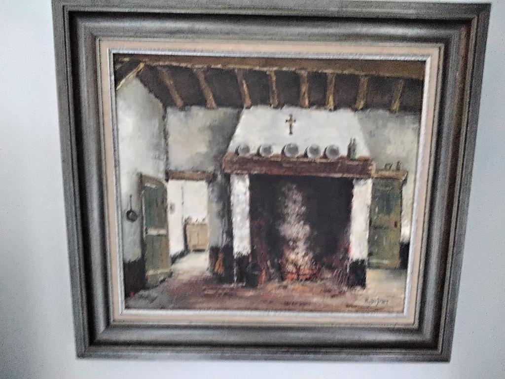 Schilderij "open haard" van R. de Smet, Ophalen