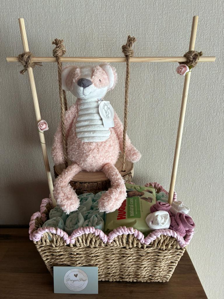 Pampermand met happy horse knuffel, Ophalen of Verzenden, Nieuw, Kraamcadeau