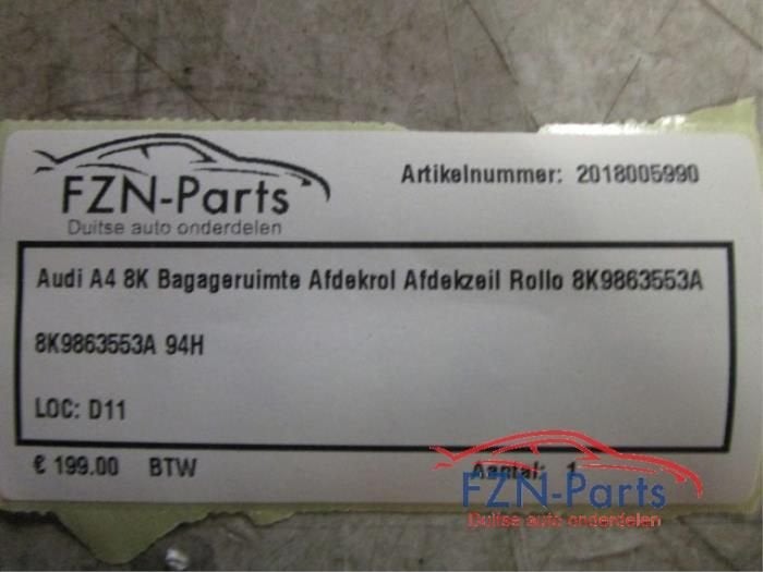 Audi A4 8K Avant Bagageruimte Afdekrol Afdekzeil Rollo, Ophalen of Verzenden, Gebruikt