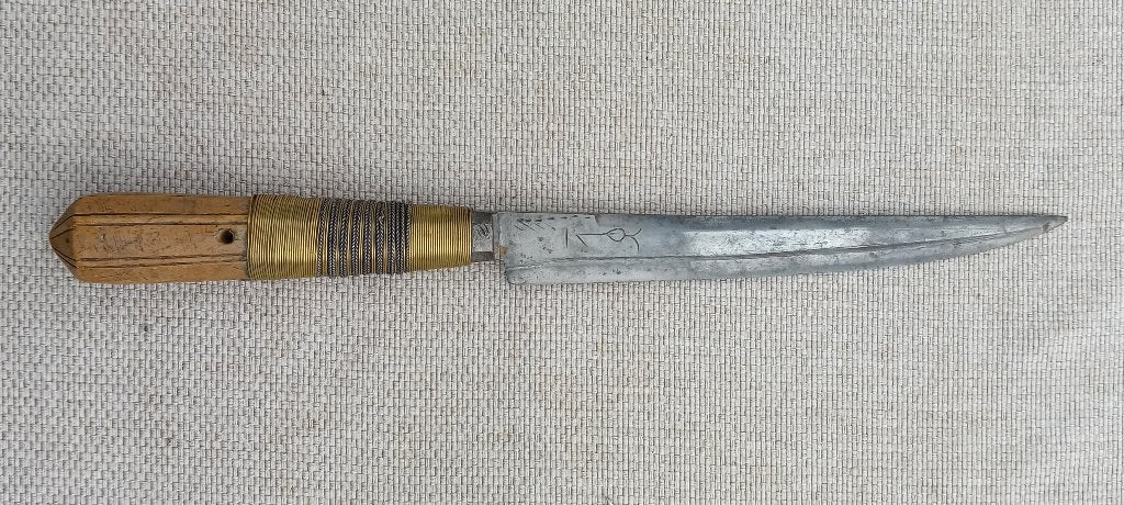 Couteau Boussaadi ancien forgé à la main, Collections, Enlèvement ou Envoi, Armée de terre, Couteau ou Poignard