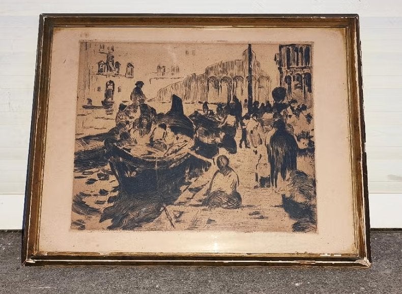 Eau forte épreuve d artiste signe jean colin, Antiquités & Art, Enlèvement ou Envoi