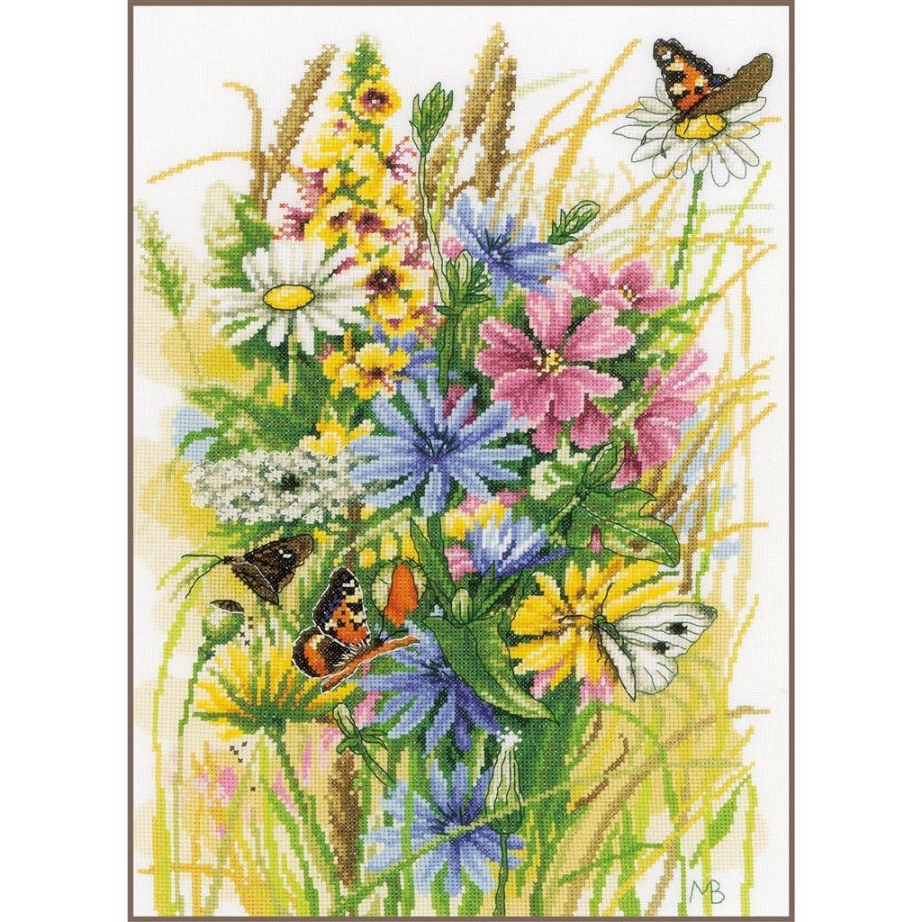 borduurpakket marjolein bastin, wilde bloemen en vlinders, Hobby en Vrije tijd, Verzenden, Nieuw, Handborduren, Borduurpakket