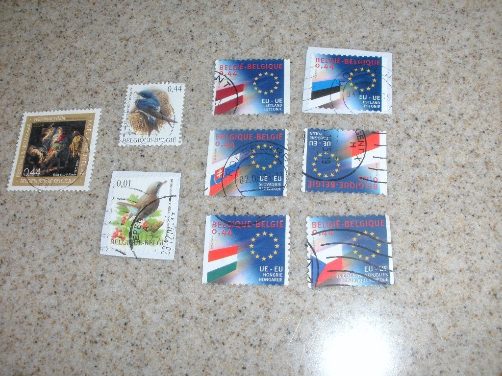 9 Postzegels België 2004, Enlèvement, Affranchi, Oblitéré