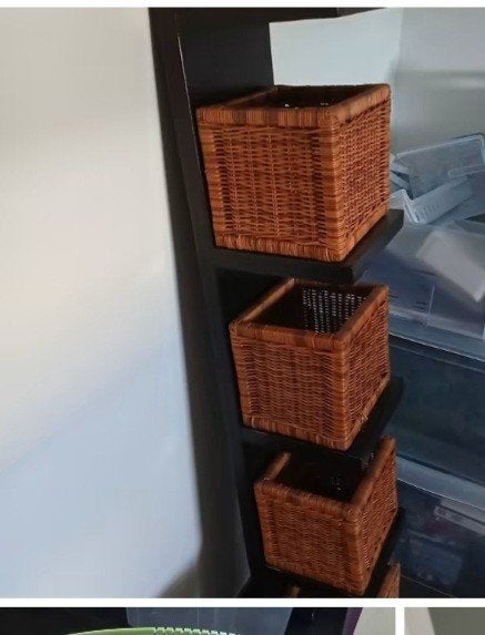 rek met rieten manden, Tuin en Terras, Ophalen