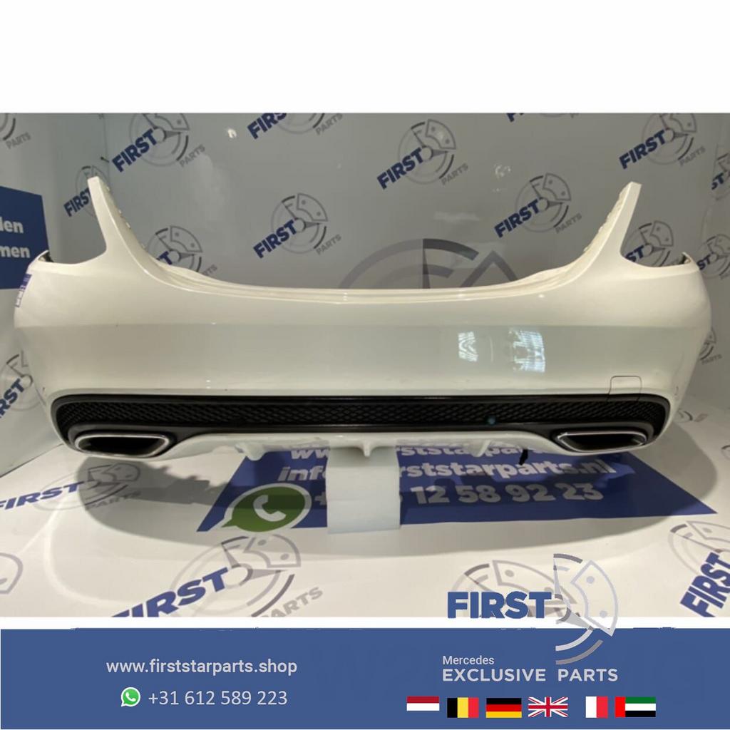 W205 AMG ACHTERBUMPER + DIFFUSER WIT origineel Mercedes C Kl, Arrière, Utilisé, -, -
