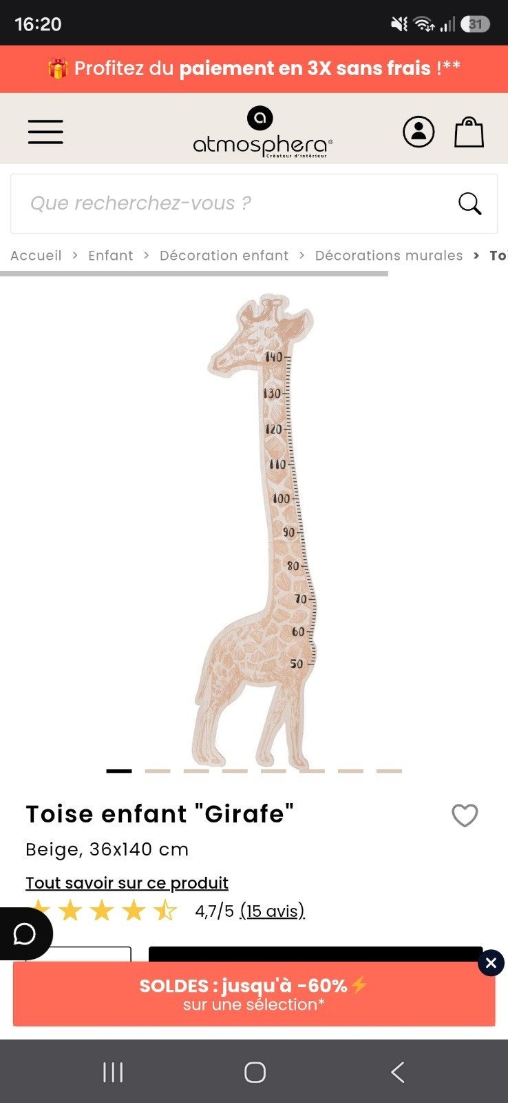 Girafe a mensuration atmosphera, Enlèvement