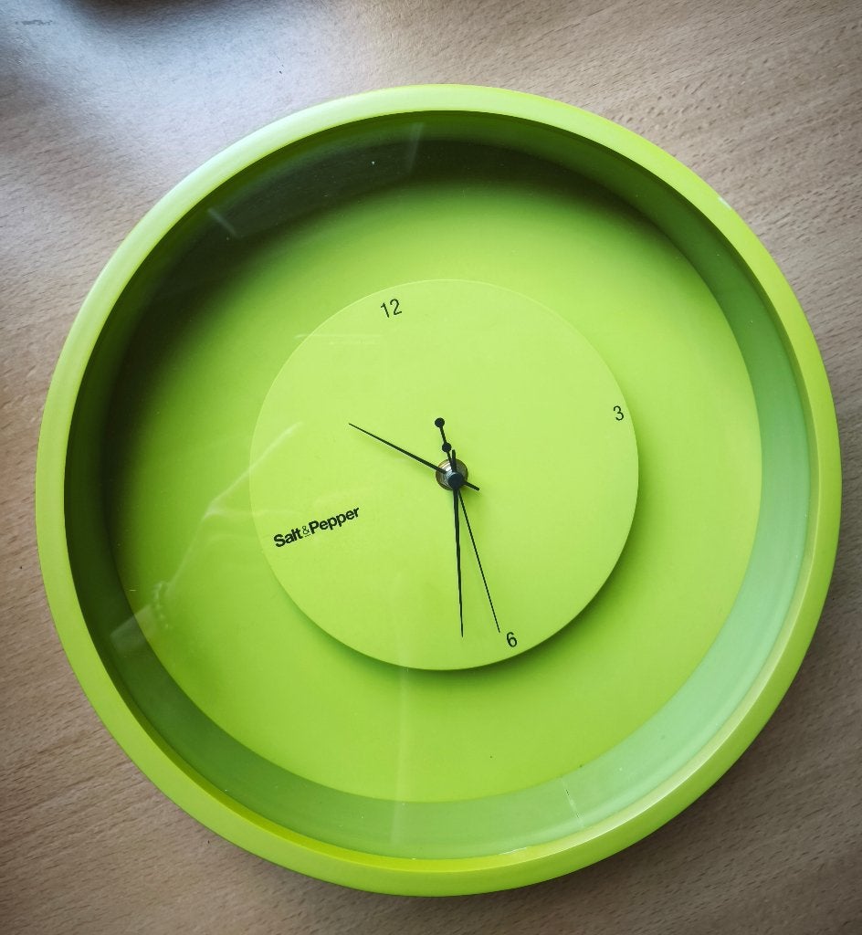 Horloge murale Salt & Pepper, Enlèvement, Autres marques, Vert, Horloge murale