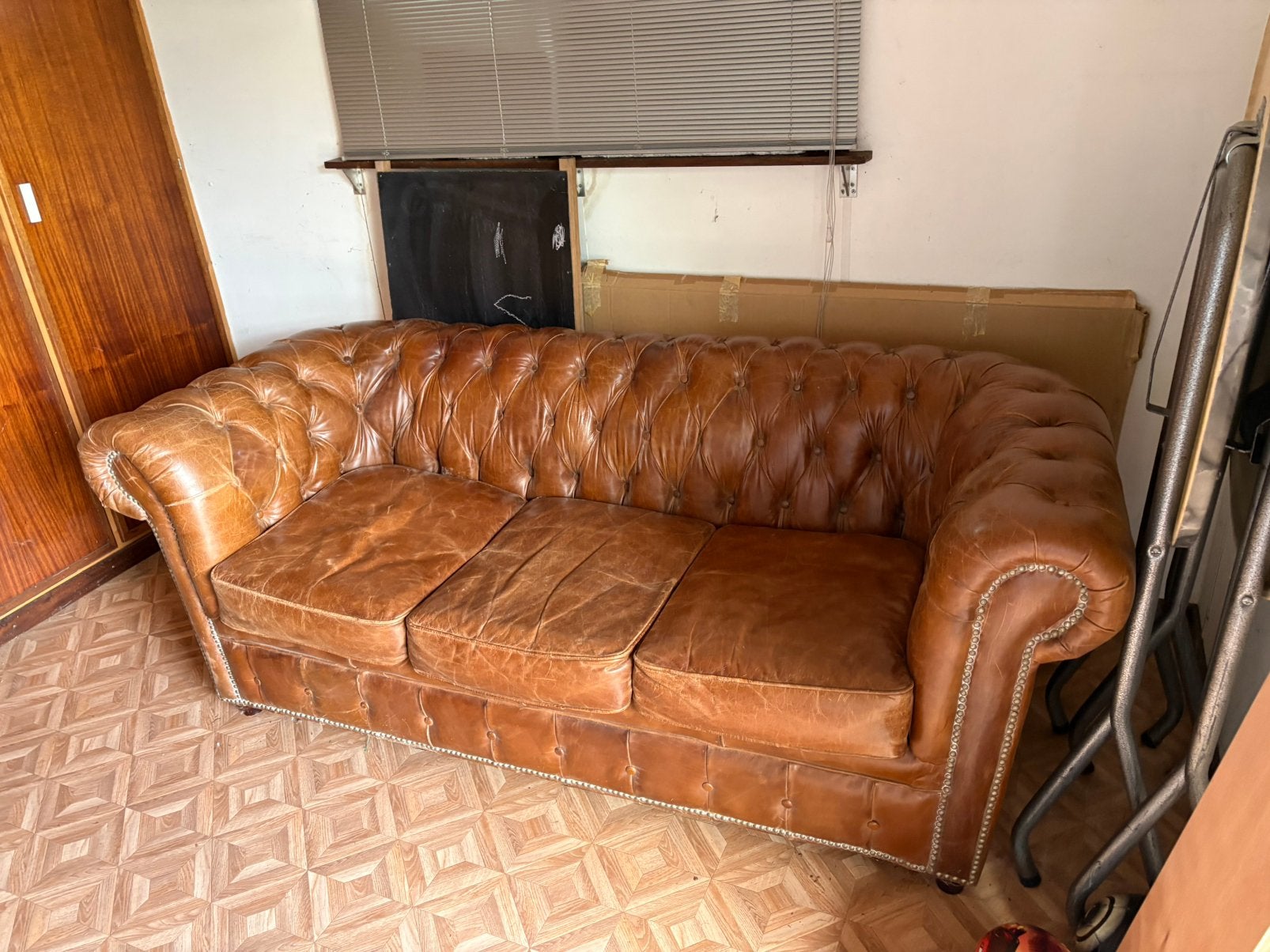 Chesterfield 3 zit, Huis en Inrichting, Ophalen, Gebruikt, Chesterfield, Driepersoons