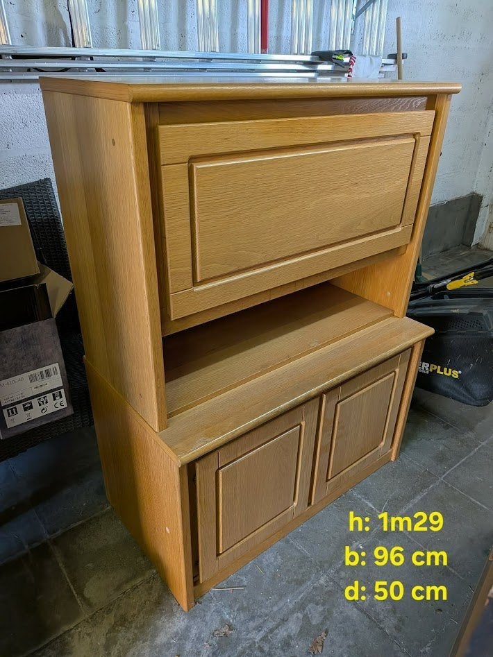 Houten barkast en TV-meubel, Huis en Inrichting, Ophalen, Gebruikt, 100 tot 150 cm, 50 tot 100 cm