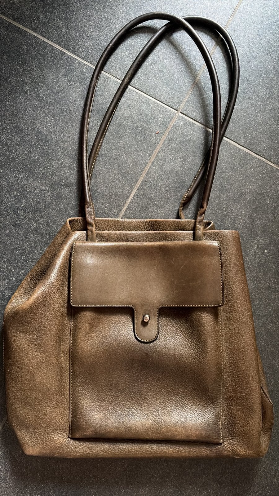 Delvaux deux handtas, Ophalen, Gebruikt, Bruin, Shopper