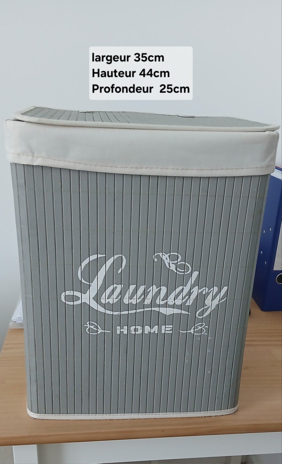 Panier à linge gris, Maison & Meubles, Enlèvement, Comme neuf, Gris, Panier à linge