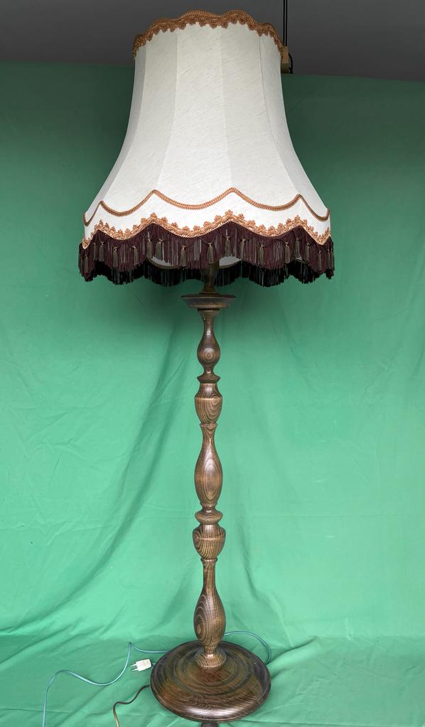 Prachtige oude staande lamp met grote kap, Ophalen, Zo goed als nieuw