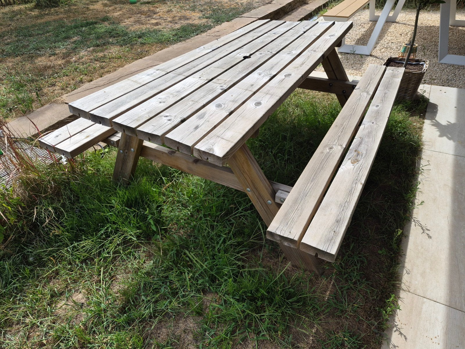 houten picknicktafel, Ophalen, Hout