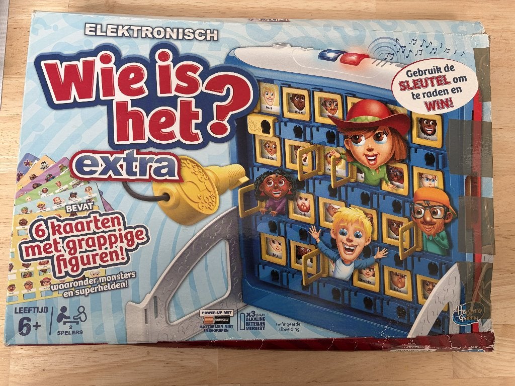 Gezelschapsspel: Wie is het?, Hobby en Vrije tijd, Gezelschapsspellen | Bordspellen, Zo goed als nieuw, Een of twee spelers, Verzenden