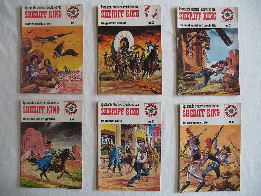 Sheriff King, 1ste druk 1975, 12 stuks, Meerdere stripboeken, Ophalen of Verzenden