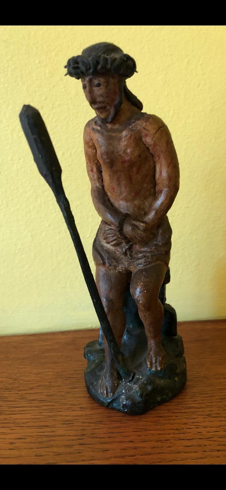 Antiek houten beeldje H. Donatus ca. 1900 – 18,5 cm, Antiek en Kunst, Kunst | Beelden en Houtsnijwerken, Ophalen, Houtsnijwerk