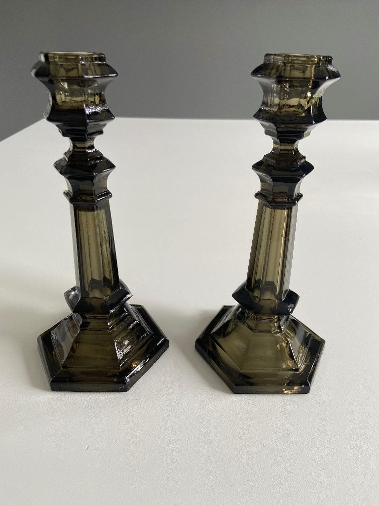 Val Saint Lambert kandelaars Luxval Art Deco, Antiek en Kunst, Antiek | Glaswerk en Kristal, Ophalen of Verzenden