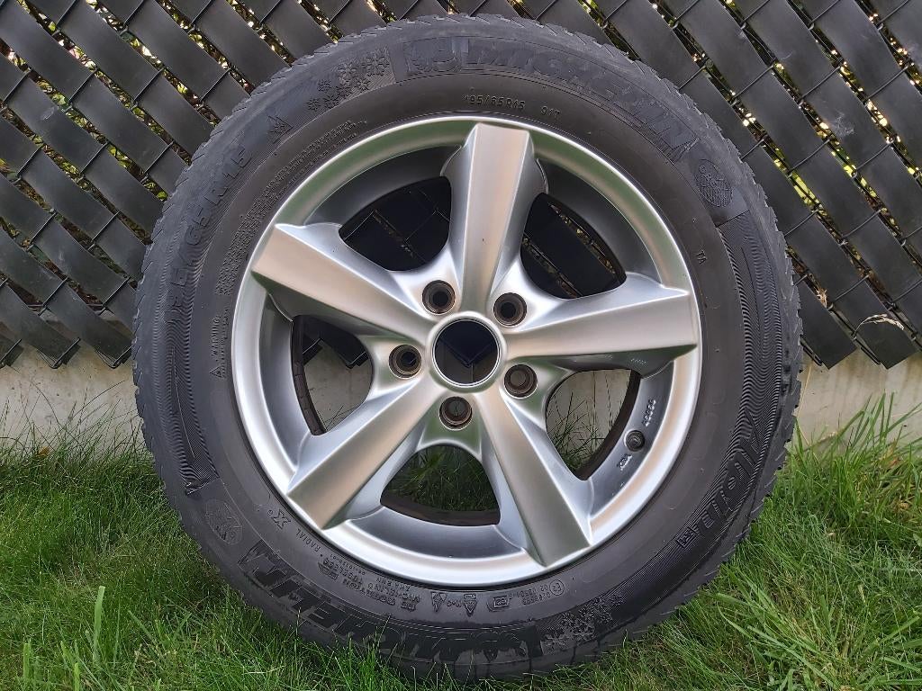 Velgen met winterbanden 195/65 R15, Ophalen, Gebruikt, 15 inch, Velg(en)