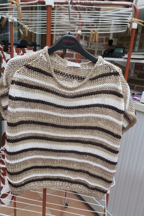 Oversized pulleke beige tinten Antonelli mt 40-42, Enlèvement ou Envoi, Beige, Antonelli, Taille 42/44 (L)