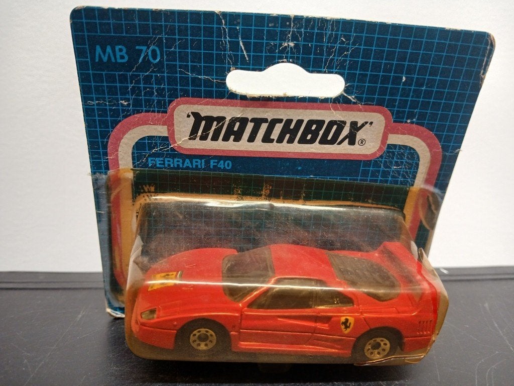 MINIATUUTAUTO LUCIFERDOOSJE MB70 FERRARI F40, Ophalen of Verzenden, Zo goed als nieuw, Auto, Matchbox