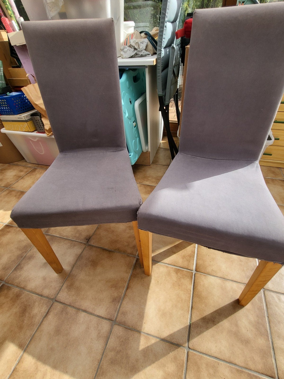 6 chaises déhoussables, Gris, Contemporain, Enlèvement, Tissus