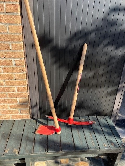 Kaphouweel en pikhouweel, Jardin & Terrasse, Outils à main, Enlèvement, Comme neuf, Pioche, Pollet
