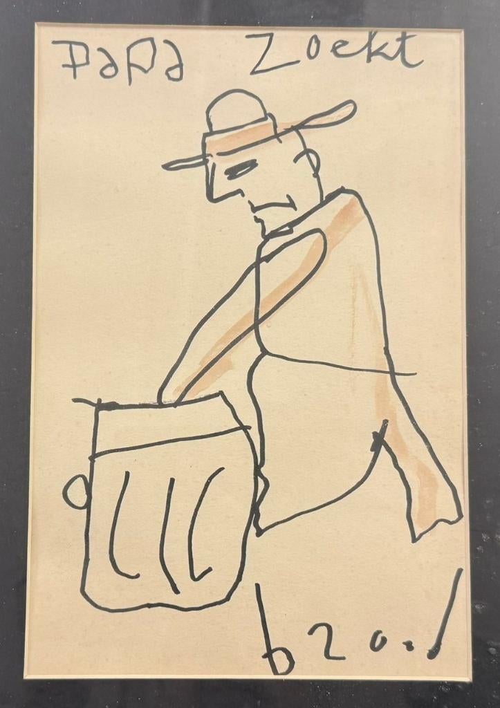 Herman Brood  Papa Zoekt  Stift Tekening, Antiek en Kunst, Ophalen