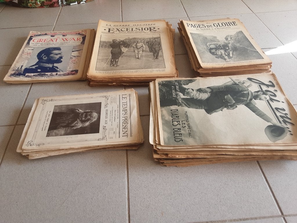 Groot lot WW1 kranten/tijdschriften.1914-1918, Ophalen