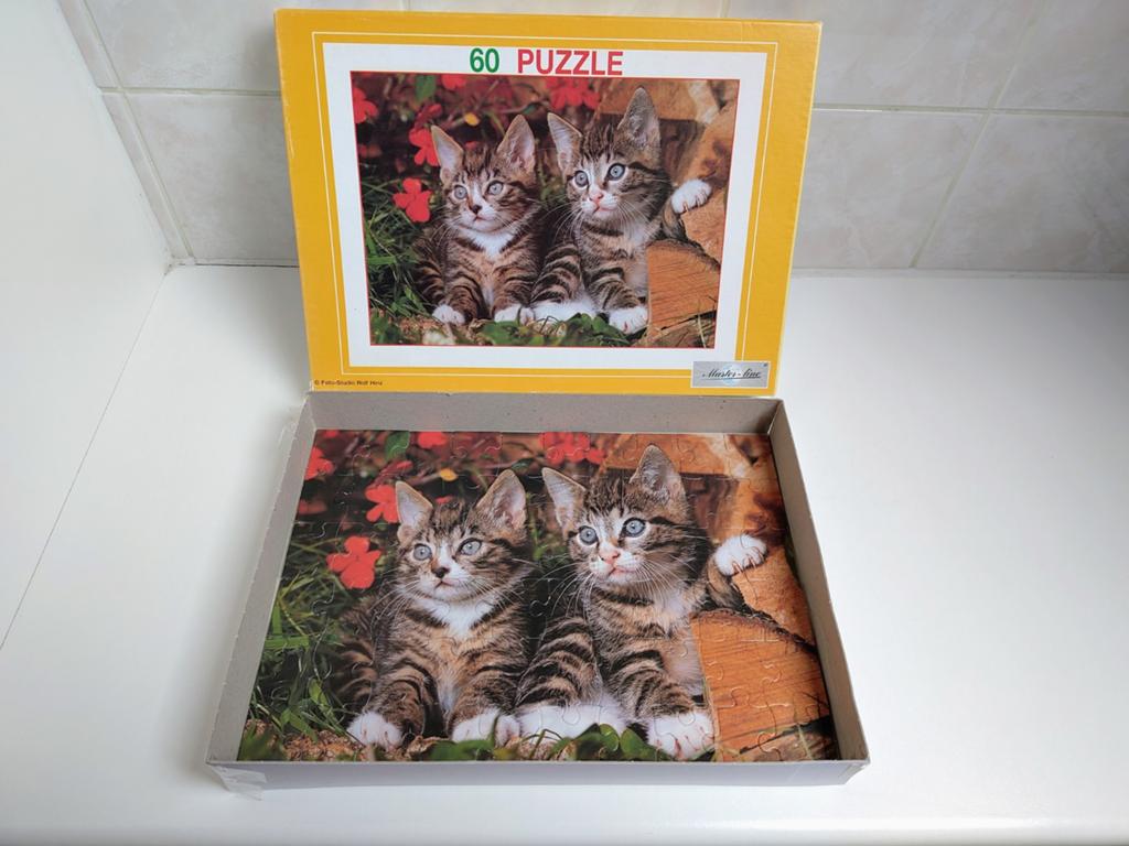 Puzzle, 2 chats, 60 pièces, Enlèvement ou Envoi, Plus de 50 pièces, Utilisé, 4 à 6 ans