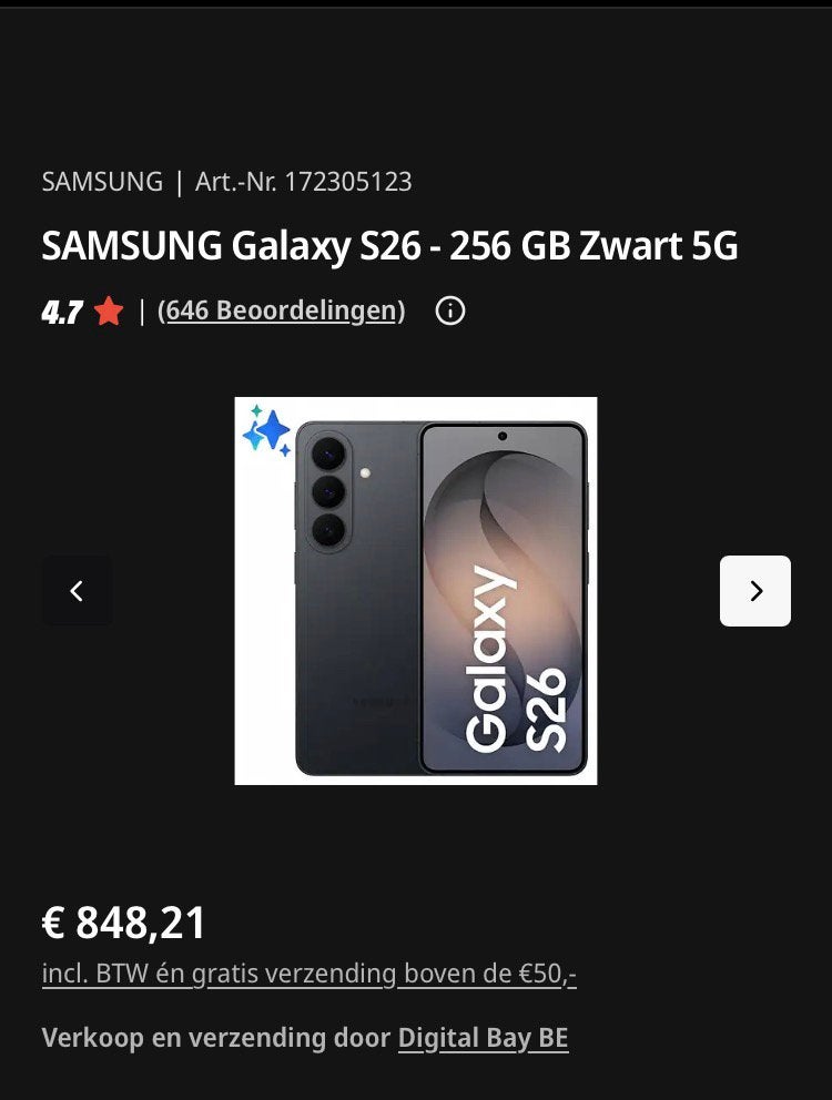 samsung galaxy s26 256gb zwart Nieuw !!! doos gesloten, Enlèvement, Comme neuf, Noir