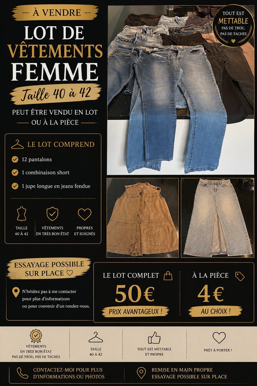 Vetement femme taille 40 a 42, Vêtements | Femmes, Packs de vêtements pour femmes, Enlèvement, Porté
