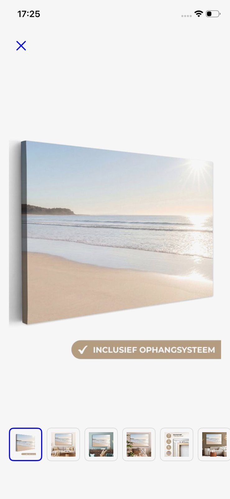 Canvas strand-zee 150 cm x 100 cm nieuw, Ophalen