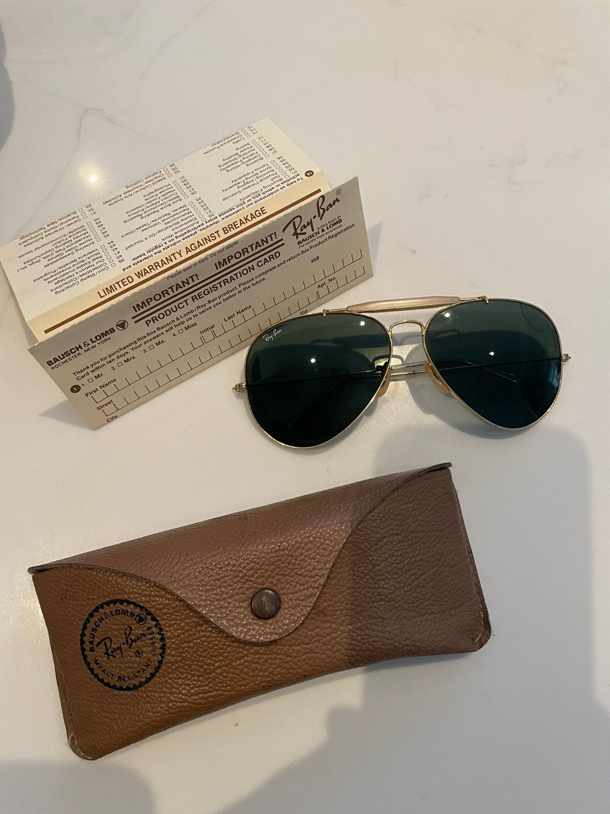 Ray-Ban Aviator Zonnebril - Vintage Bausch & Lomb, Zonnebril, Overige kleuren, Ophalen of Verzenden, Zo goed als nieuw