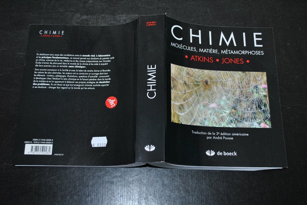 CHIMIE MOLECULES MATIERE METAMORPHOSES - ATKINS JONES 3è ed., Enlèvement ou Envoi, Autres niveaux, Chimie, ATKINS JONES