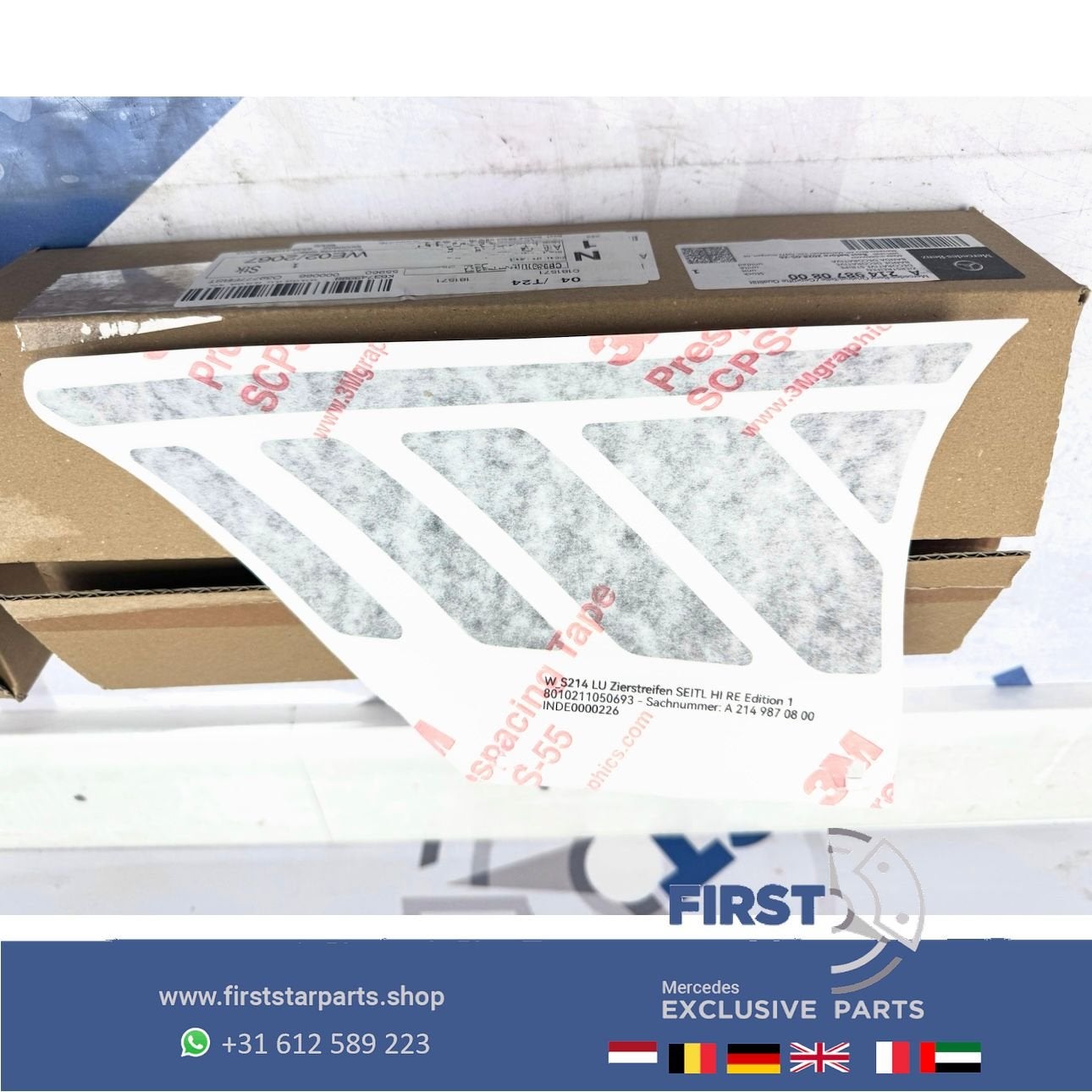W214 E53 AMG EDITION ACHTERBUMPER STICKER SET L/R STRIPING E