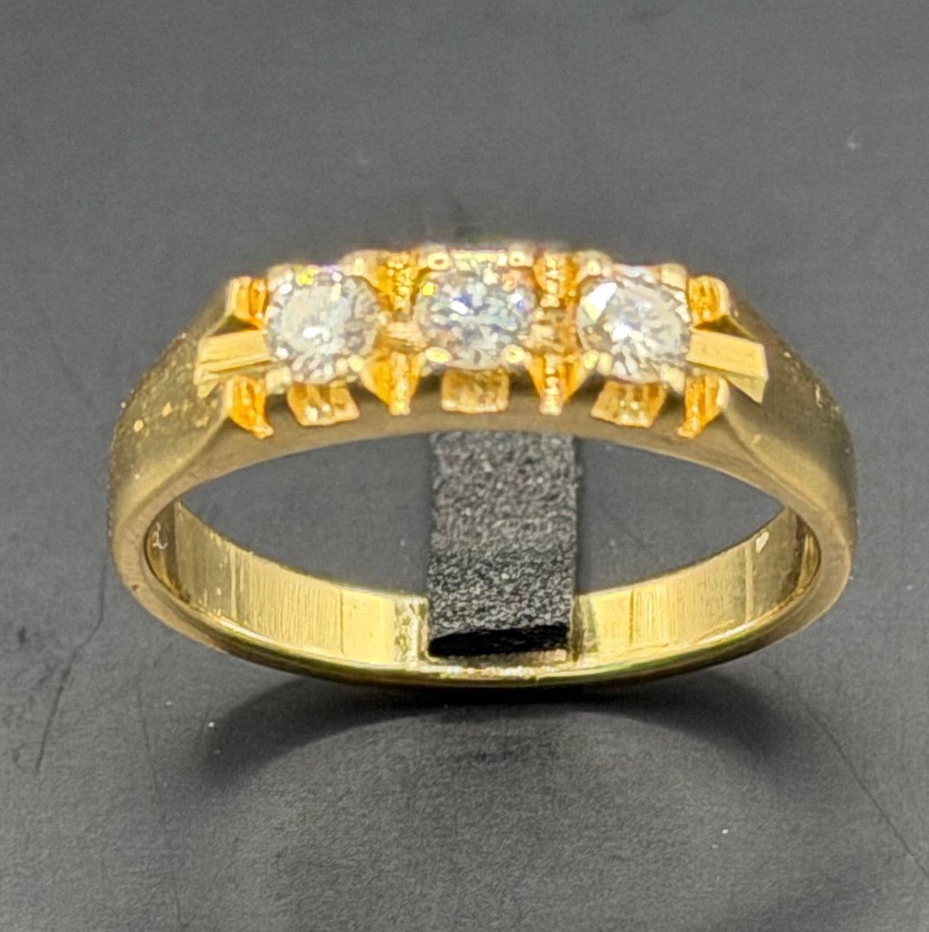 18K gouden trilogie ring natuurlijke VVS diamanten- 17,75mm, Ophalen of Verzenden, 17 tot 18, Dame of Heer, Met edelsteen