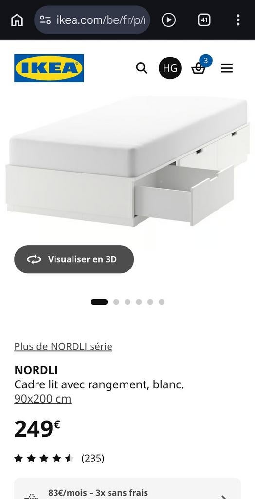 2 lit ikea smastad et nordli, Enlèvement