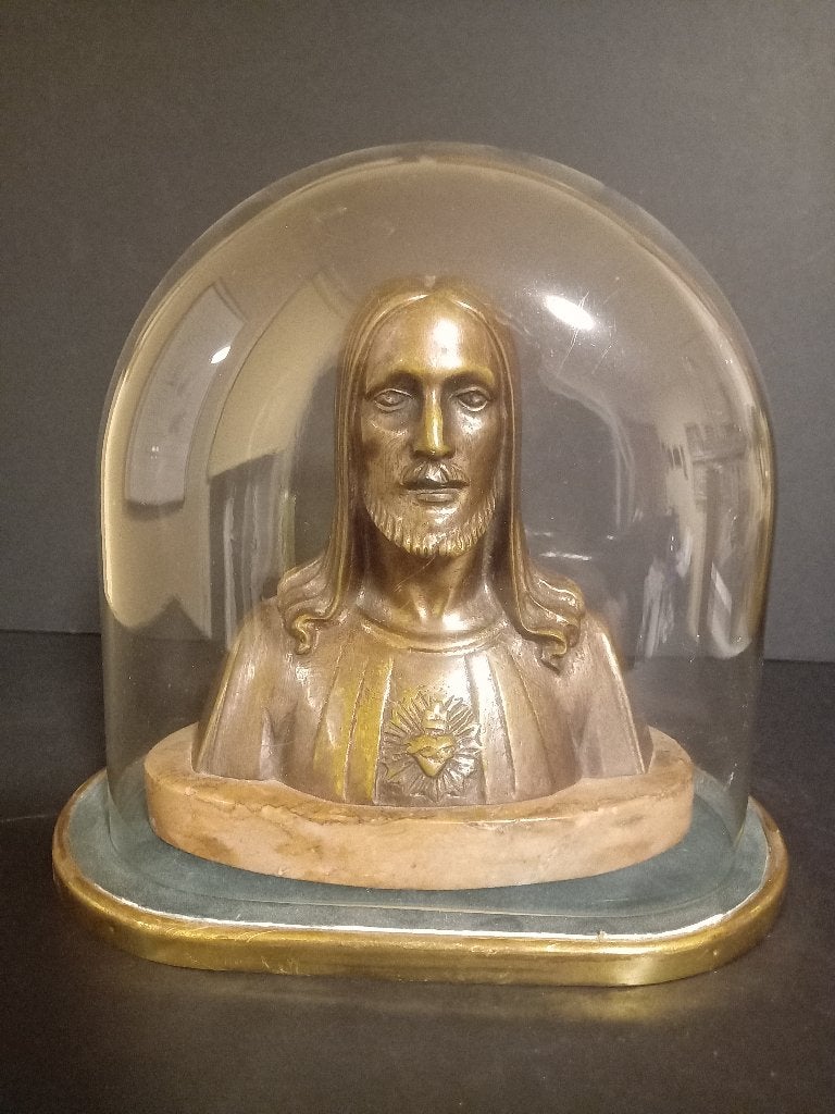 Statue en bronze du Sacré-Cœur - signée Sylvain Norga, Enlèvement ou Envoi, Bronze